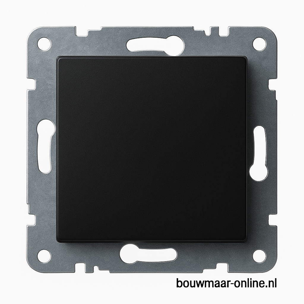 Visage Simple Schakelaar – Mat Zwart, Inbouw, Zonder Afdekplaat, 16A