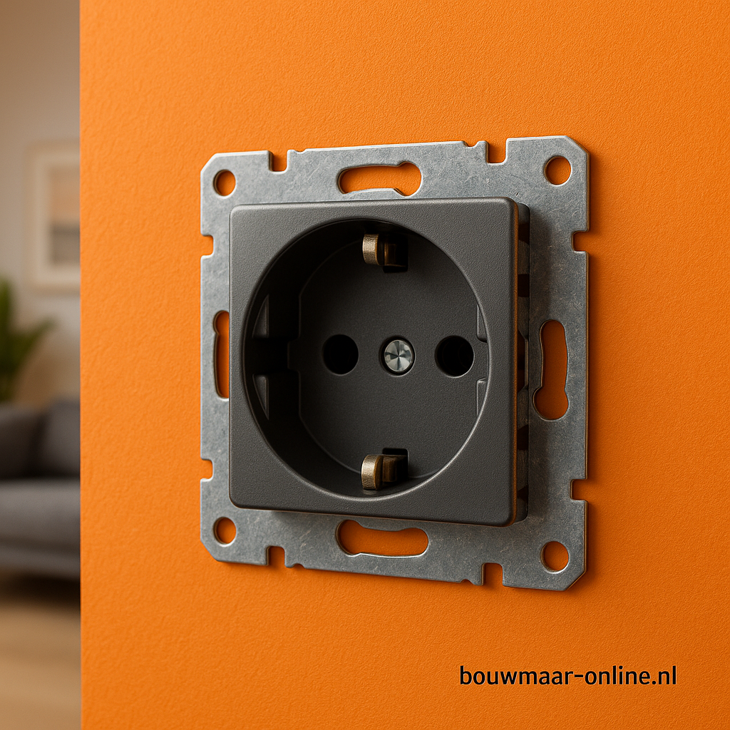 Visage Simple Stopcontact met Randaarde – Mat Zwart, Inbouw, Zonder Afdekplaat, 16A