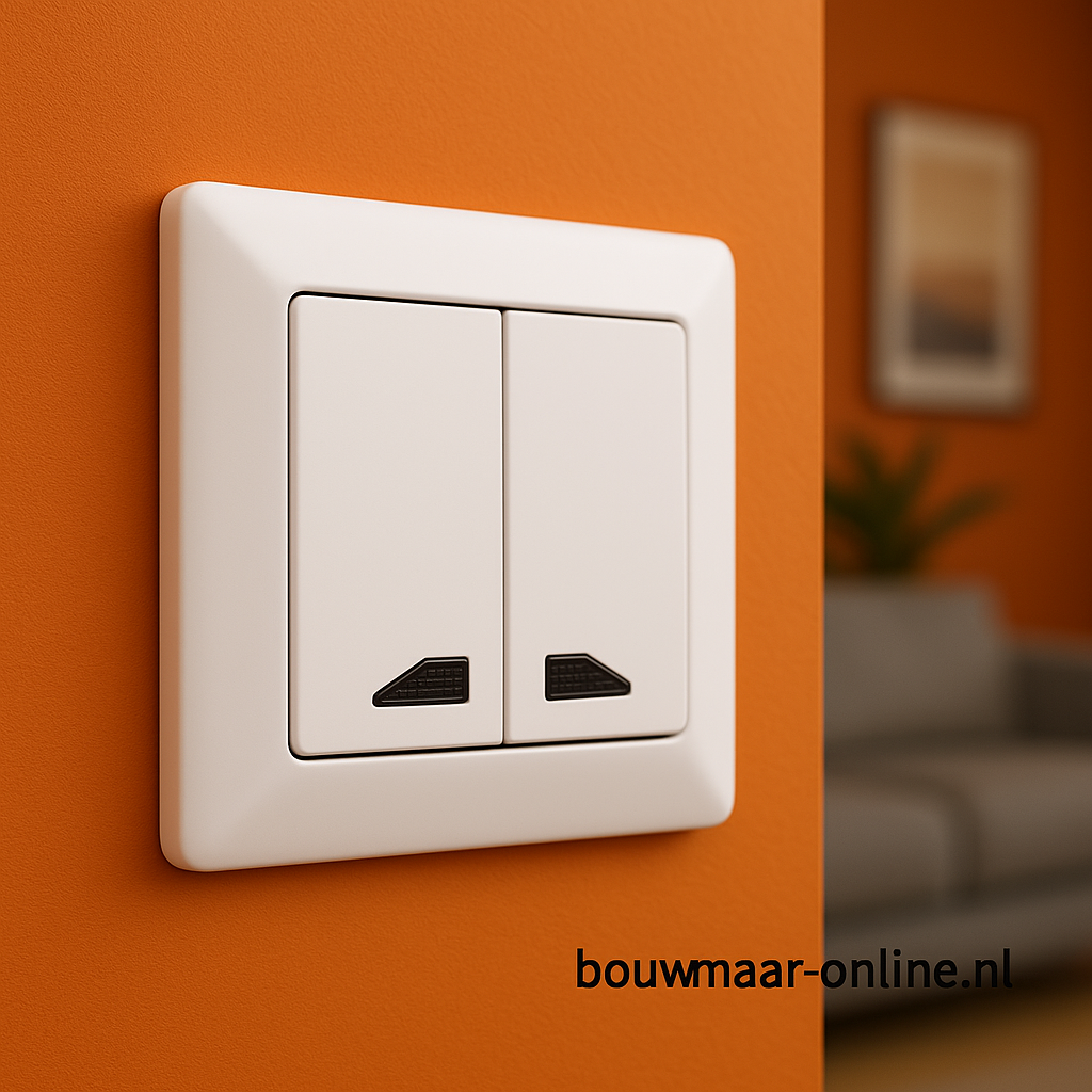 Visage Simple Dubbel Pol Schakelaar met LED – Wit, Inbouw, Compleet, 16A