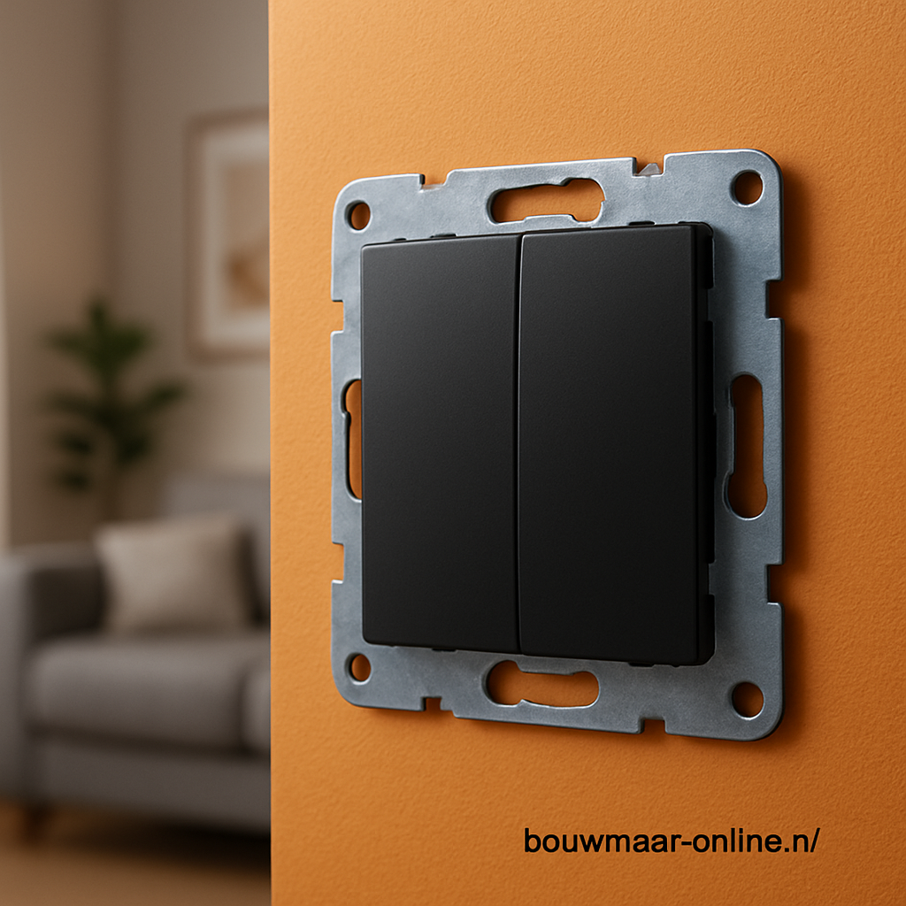 Visage Simple Dubbele Schakelaar – Mat Zwart, Inbouw, Zonder Afdekplaat, 16A