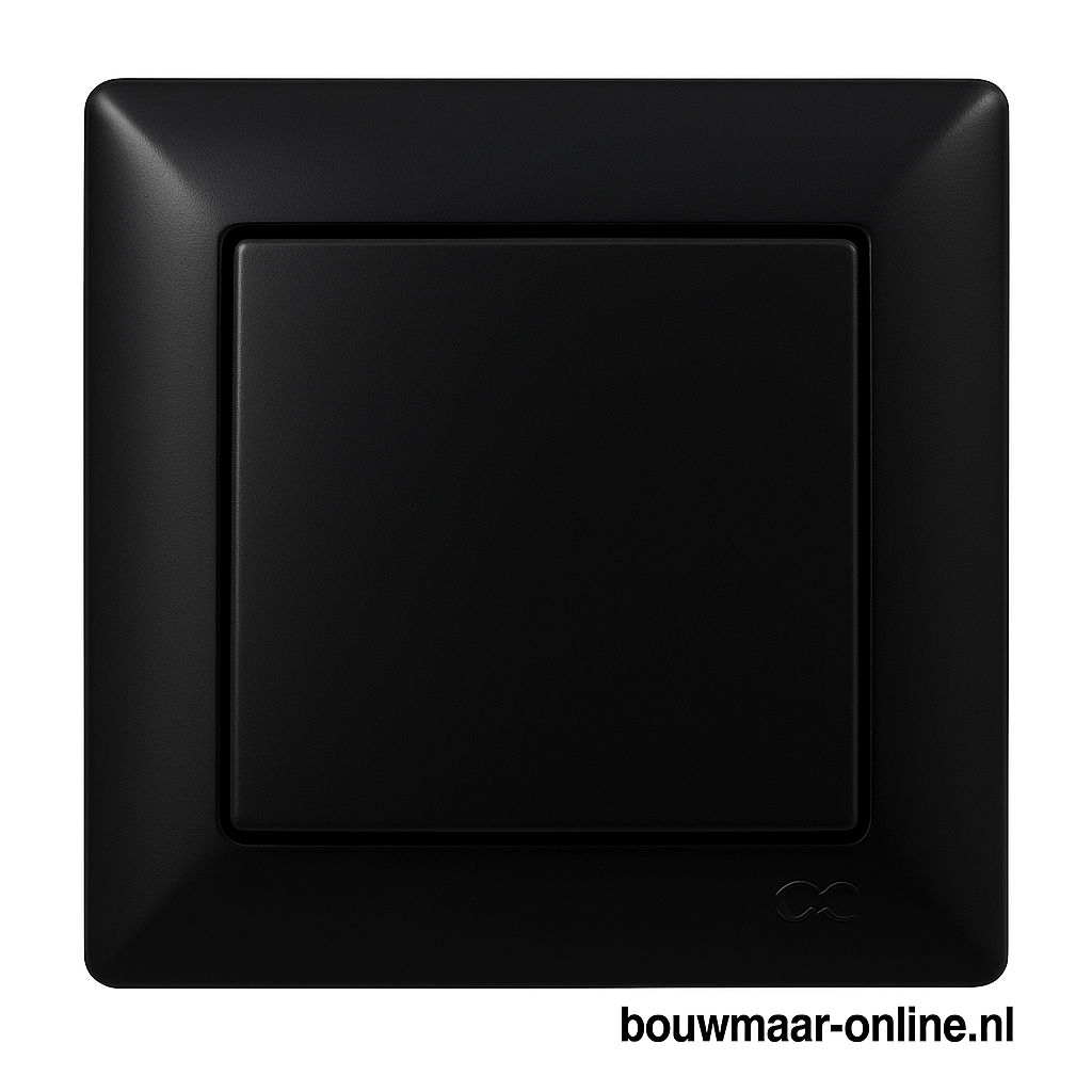 Visage Simple Schakelaar – Mat Zwart, Inbouw, Compleet, 16A