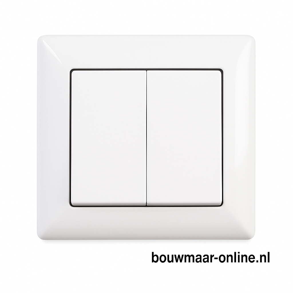 Visage Simple Dubbel Inbouw Serieschakelaar – Wit, Compleet, 16A