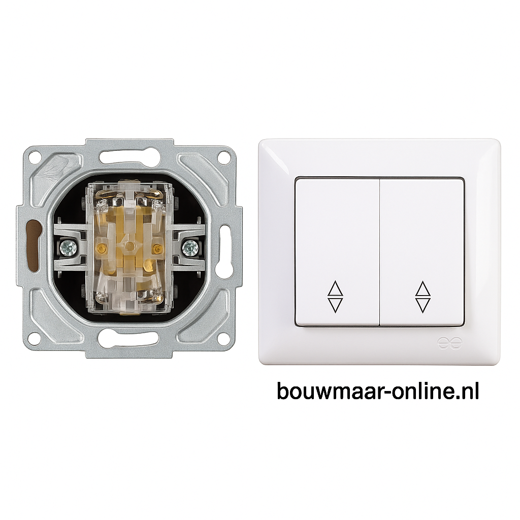 Visage Simple Dubbel Pol (Kruis) Wisselschakelaar – Wit, Inbouw, Compleet, 16A