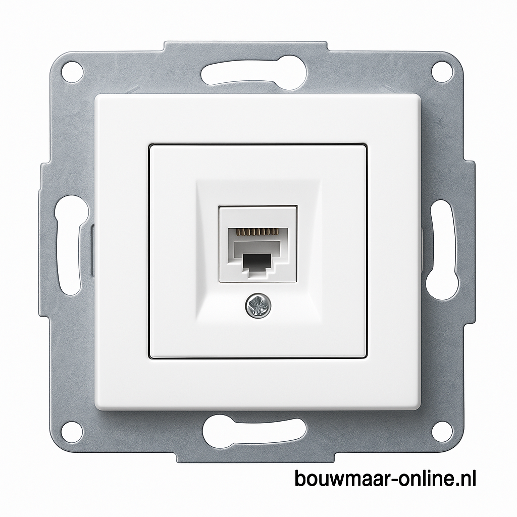 Visage Simple Cat6 Internet Wandcontactdoos – Wit, Inbouw, Compleet Unit