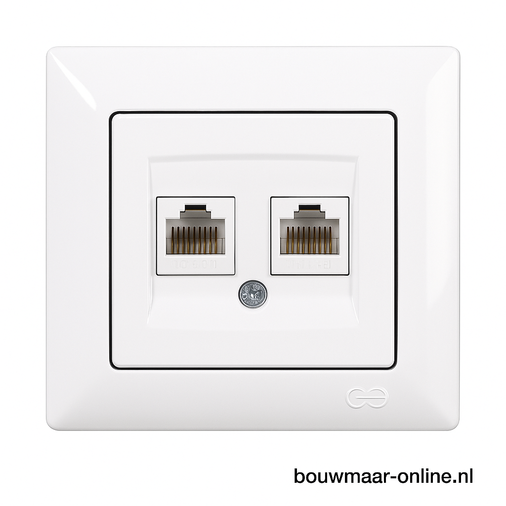 Visage Simple Telefoon/Internet Cat6 Inbouw Aansluiting – Wit, Compleet