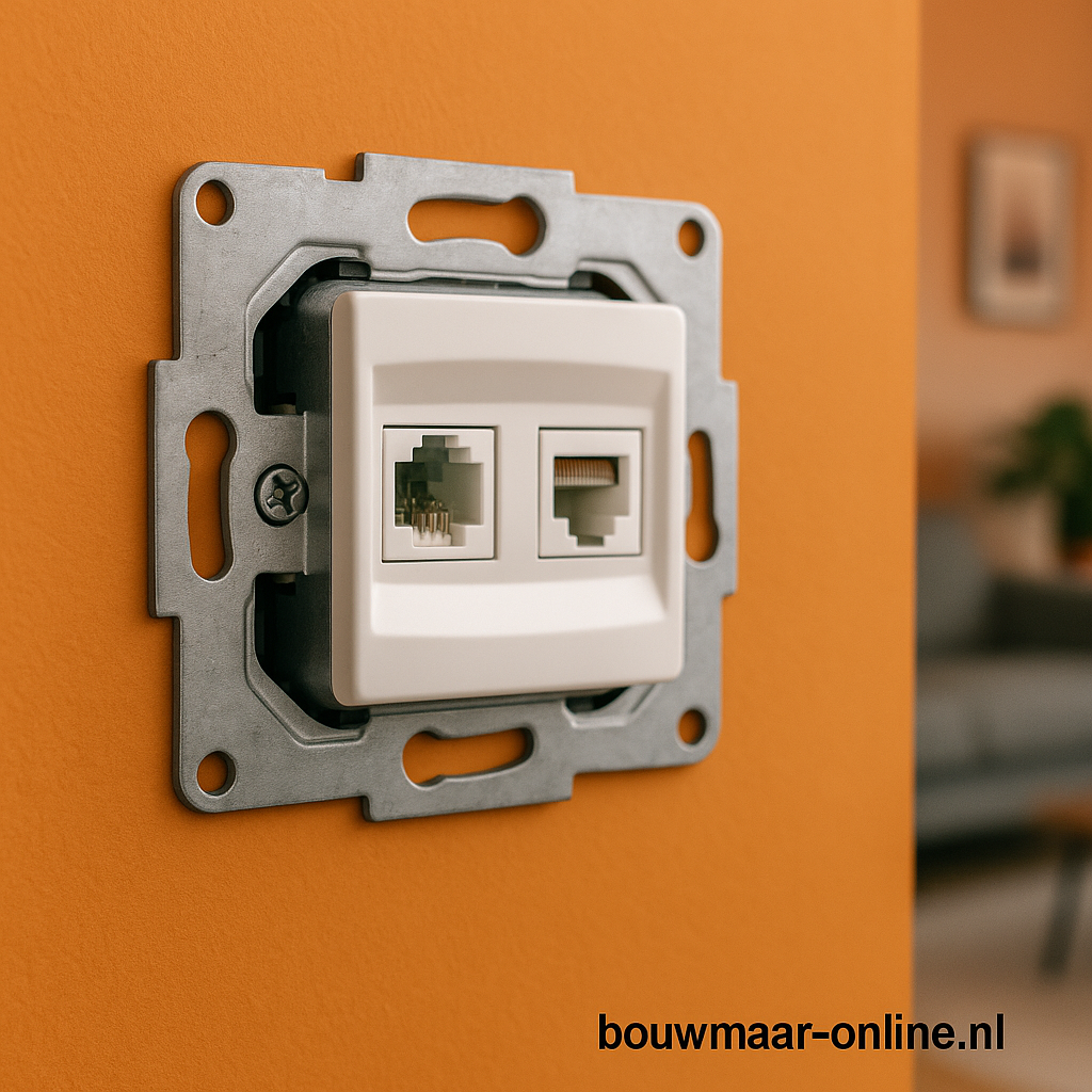 Visage Simple Telefoon/Internet Cat6 Inbouw Aansluiting – Wit, Zonder Afdekraam, Compleet