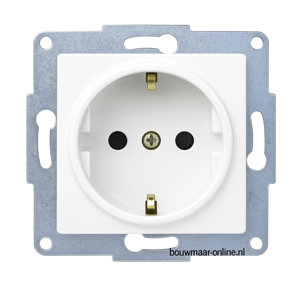 Visage Simple Enkel Wandstopcontact met Randaarde – Wit, Inbouw, Zonder Afdekraam, 16A